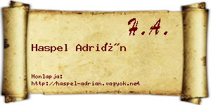 Haspel Adrián névjegykártya