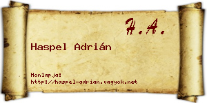Haspel Adrián névjegykártya
